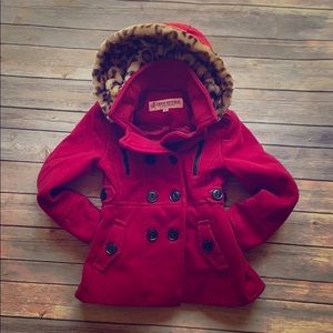 Urban Republic Adorable Red Pea Coat size 5/6